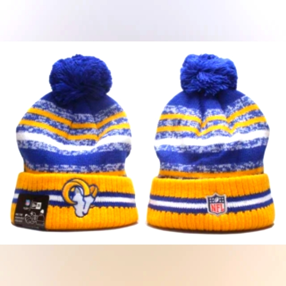 LA Rams Winter Pom Knit Beanie